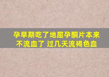 孕早期吃了地屈孕酮片本来不流血了 过几天流褐色血